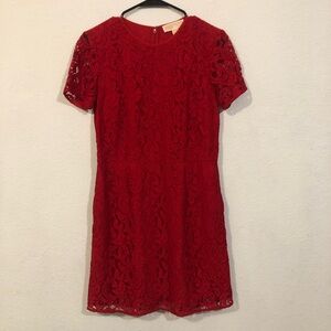 Michael Kors Red Lace Mini Dress